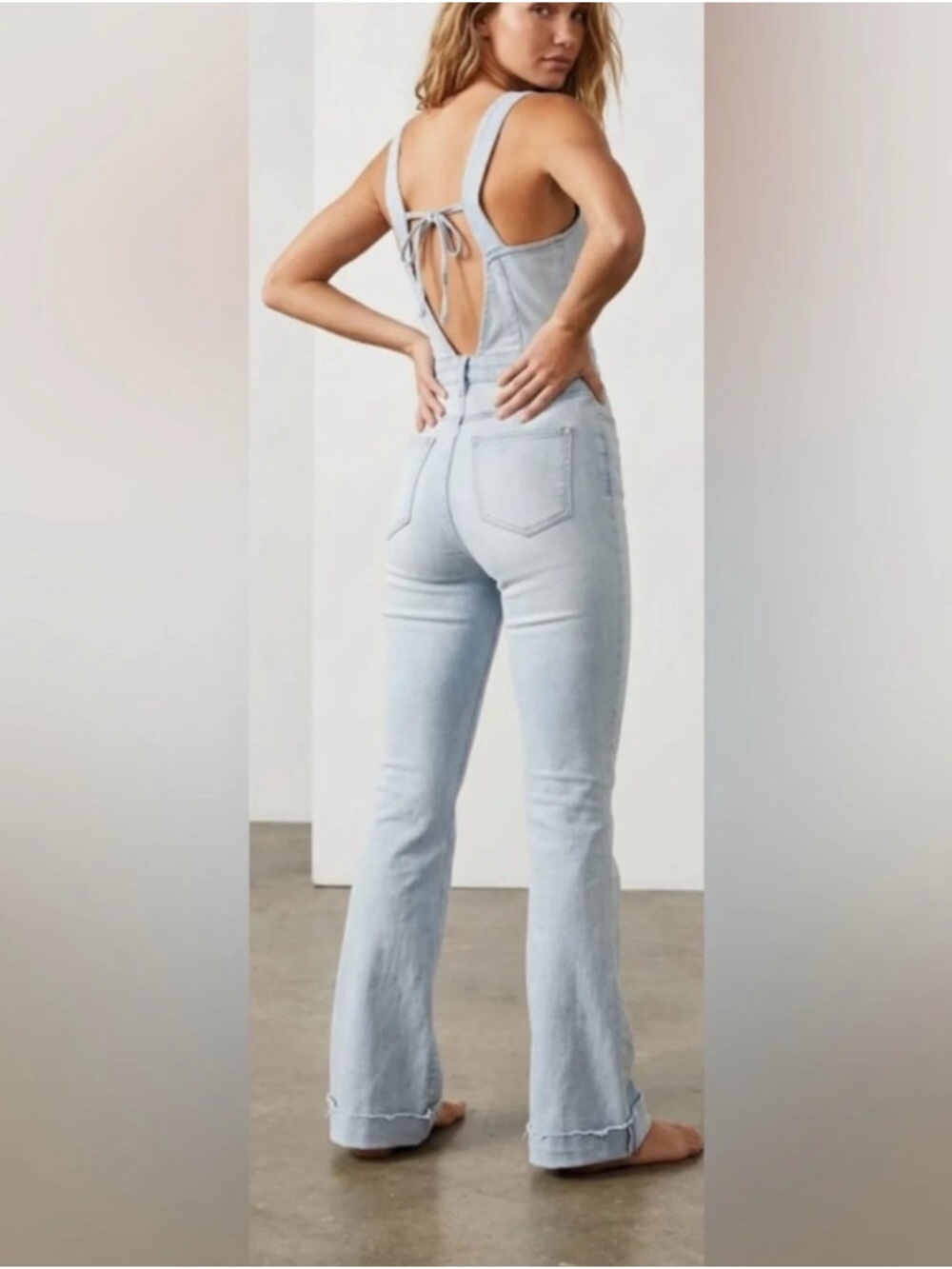 We The Free Crvy Light Blue Denim Jumpsuit